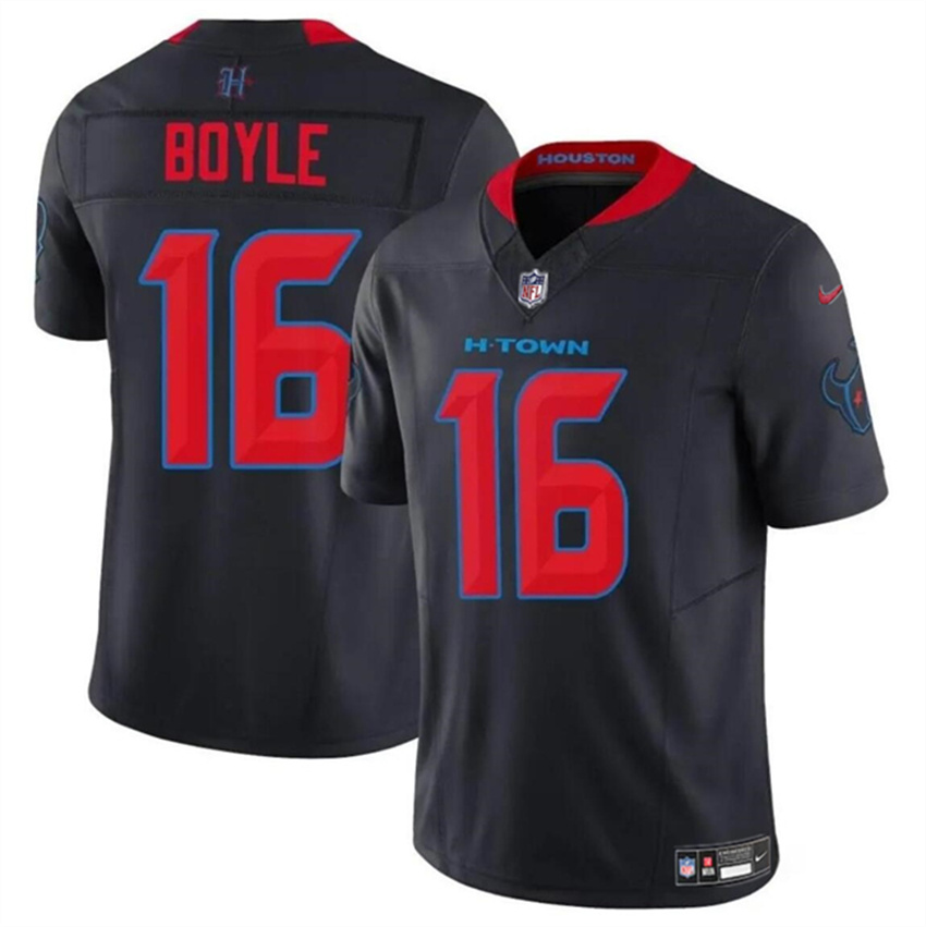 Youth Navy Houston Texans #16 Tim Boyle 2024 2nd Alternate F.U.S.E Vapor Stitched Football Jersey